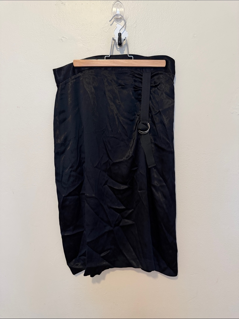 Zara Black Midi Pencil Skirt with Ring Detail